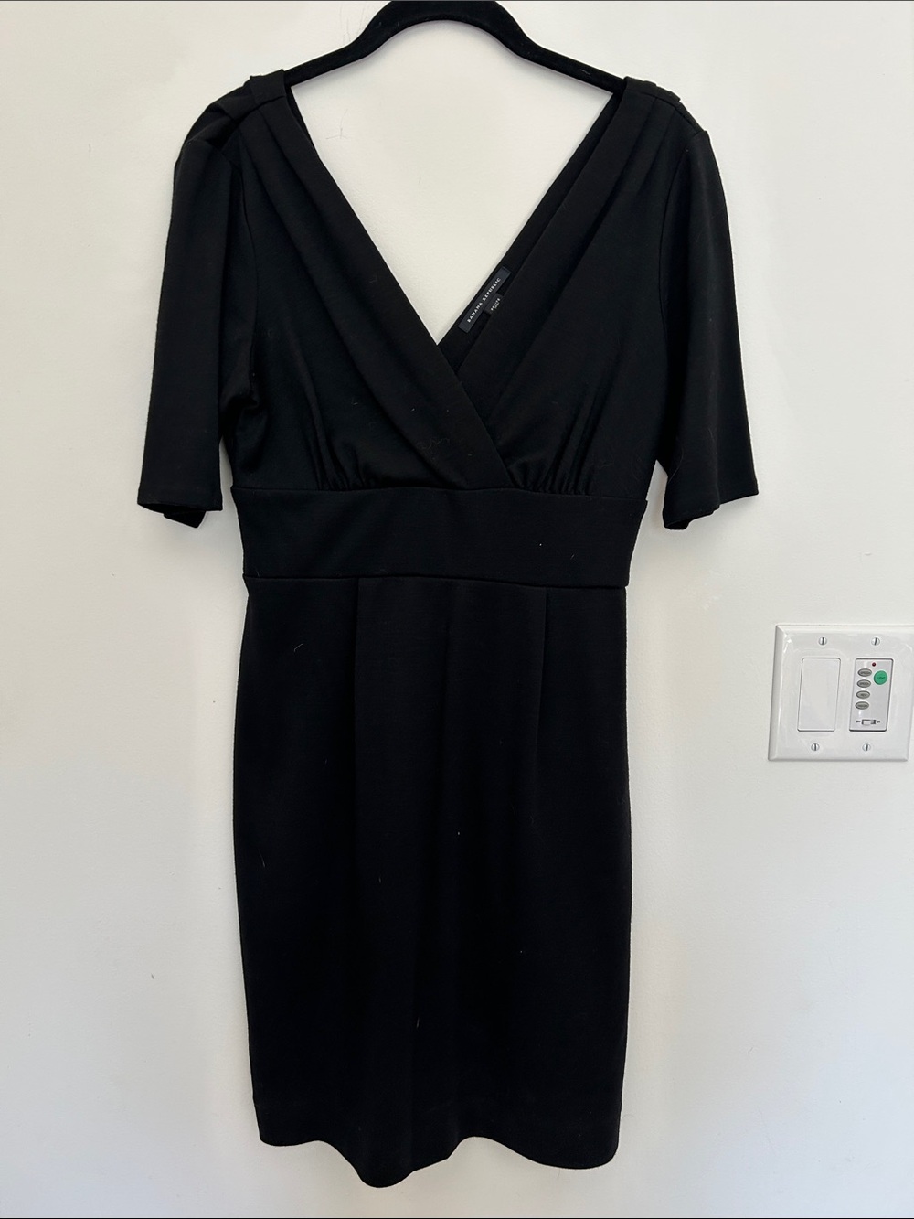 Banana Republic Black wool Wrap-Style Midi Dress
